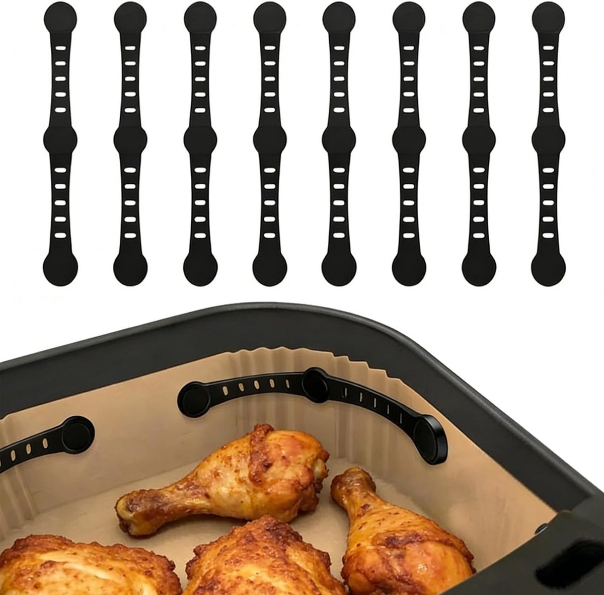 8 Delige Magnetische Siliconen Clips voor Airfryer Bakpapier Fixatie