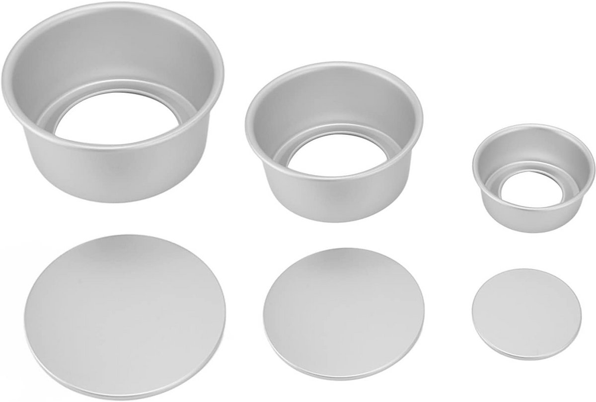 Set van 3 Ronde Cakevormen Aluminium - 4, 6 en 8 Inch - Antiaanbak en Ovenbestendig