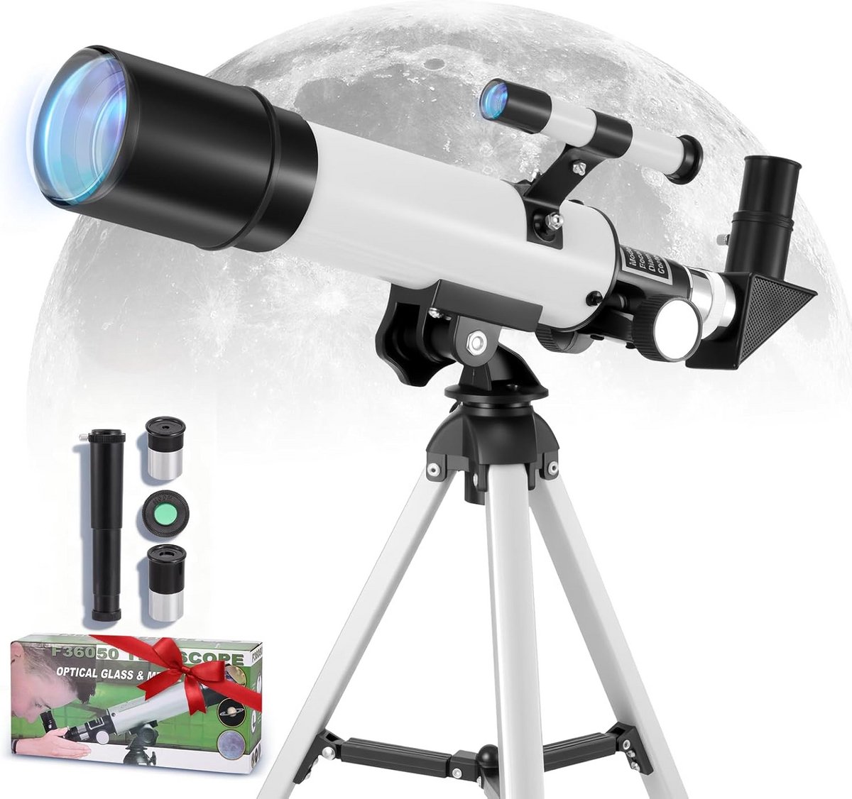 Astronomie Telescoop voor Beginners met Statief en Zoeker - Perfect voor Kinderen en Volwassenen