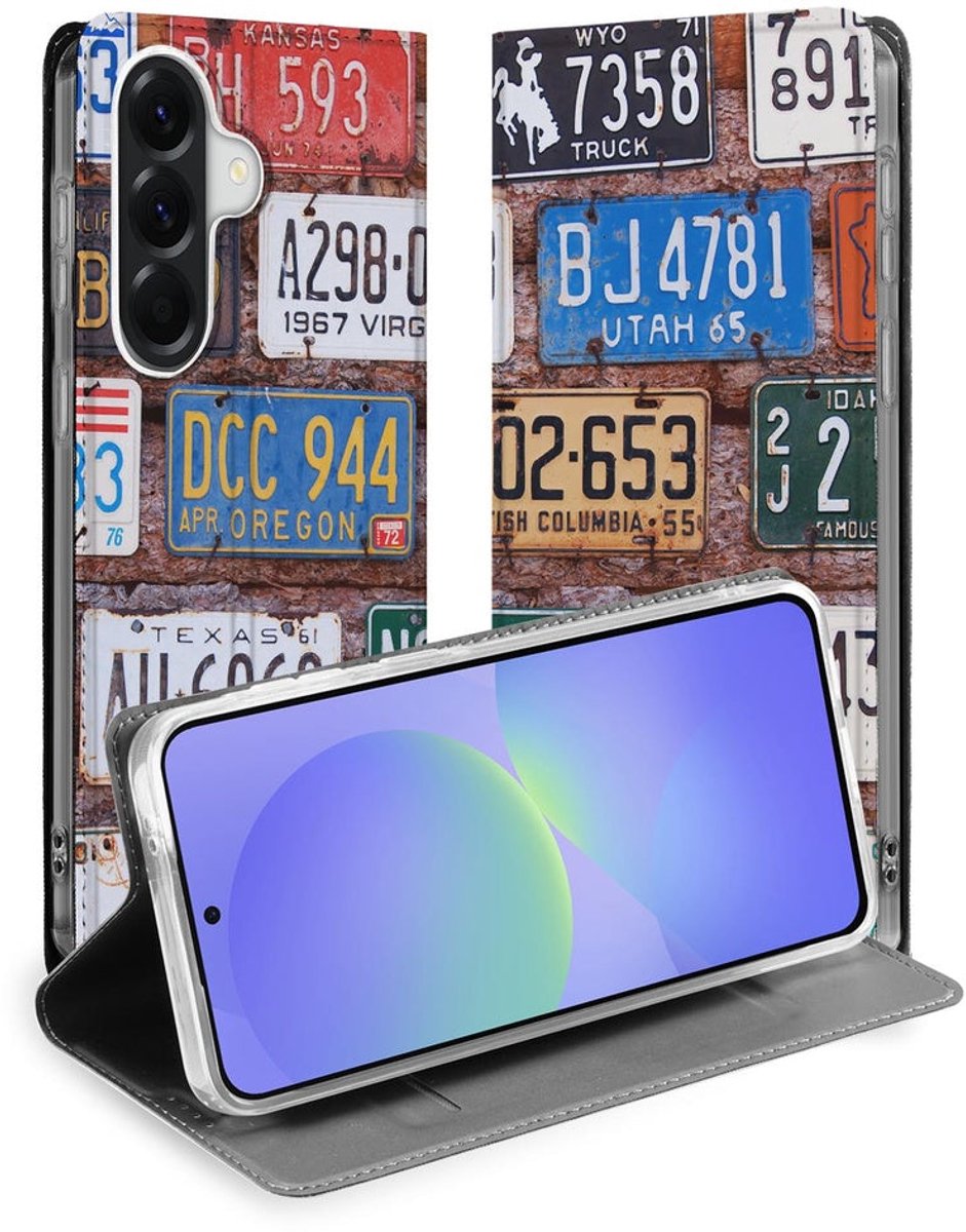 Standcase Hoesje voor Book Case Samsung Galaxy A37 Kentekenplaten