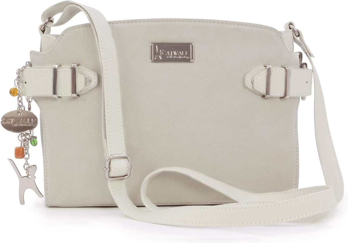 Echt Leren Schoudertas en Crossbody Tas voor Dames, Midi Formaat met Verstelbare Band