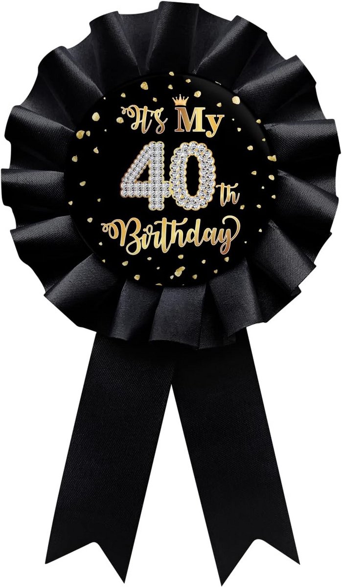 40e Verjaardag Badge Pin met Lint voor Man of Vrouw