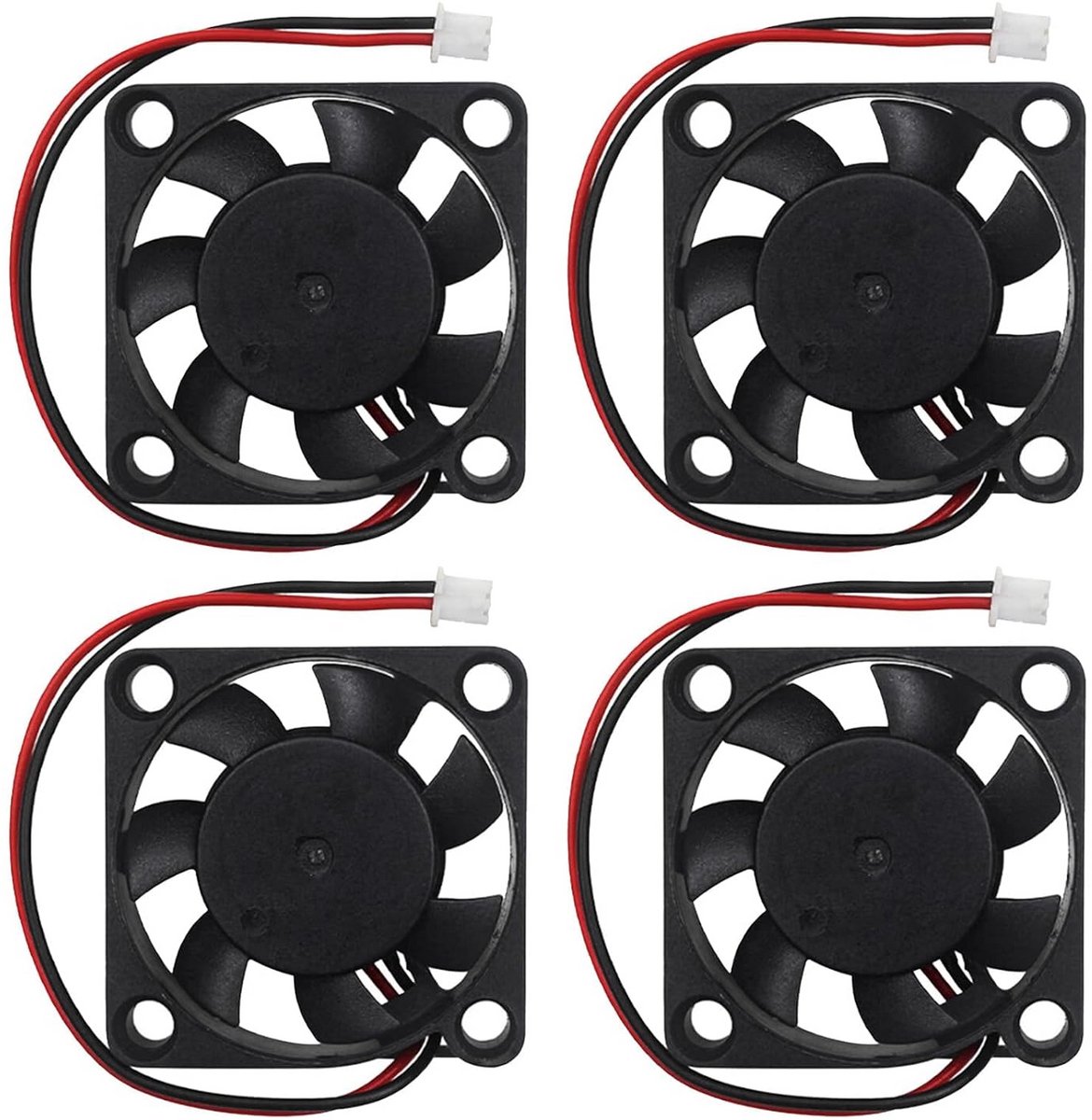 4-pack Stille Mini Koelventilator 12V DC 40x40x10mm voor Laptops en 3D-printers