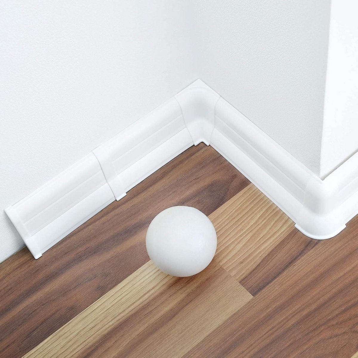 PVC Plinten in Laminaatlook Wit 62mm Hoog - 70 Meter Set