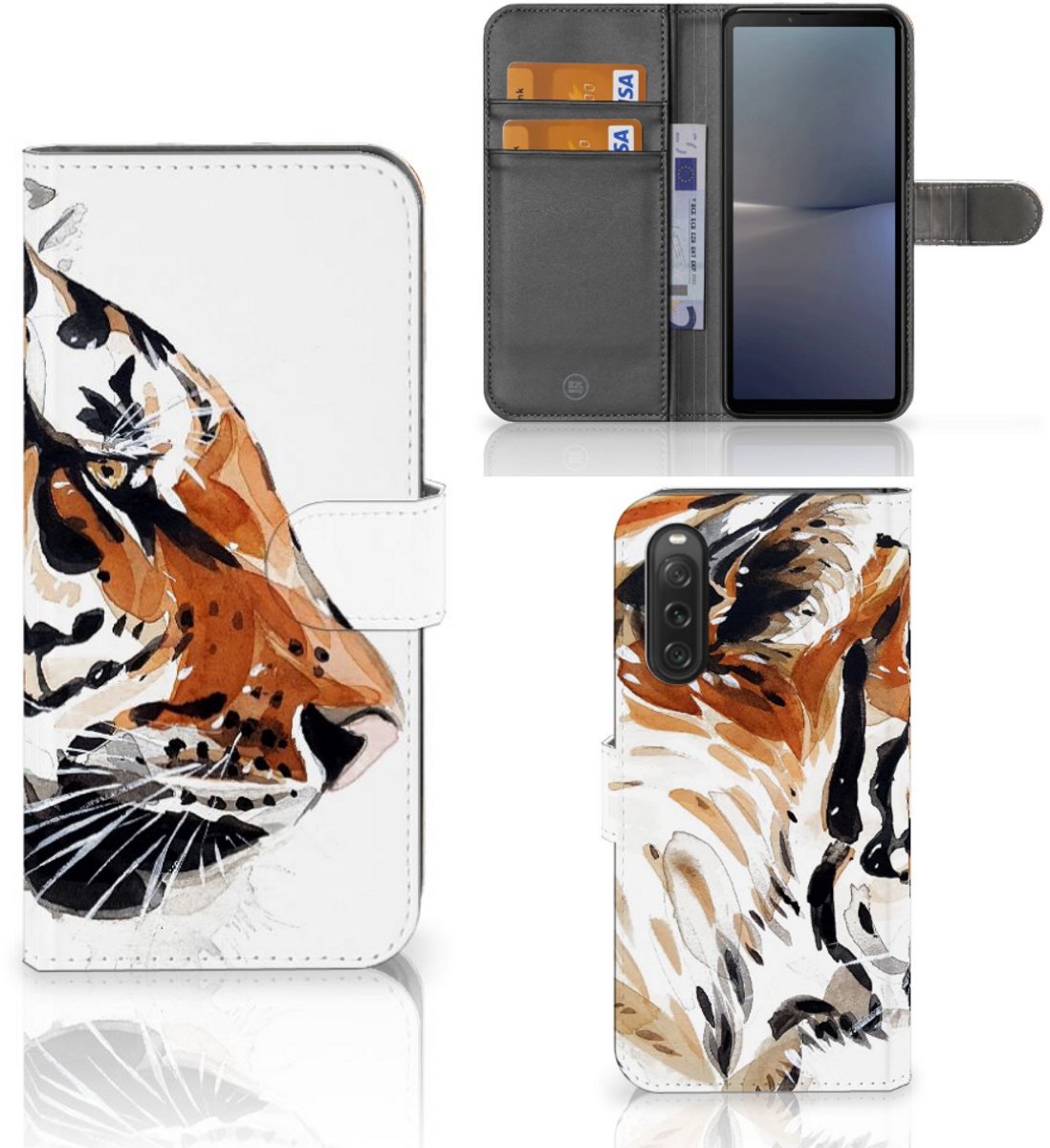 Hoesje Sony Xperia 10 V Watercolor Tiger