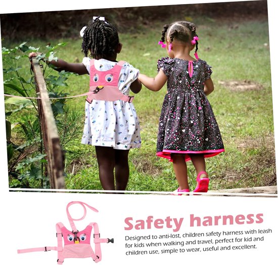 Baby Belt Baby Anti-lost Wristband Baby Carrier Baby Carrier Baby Carrier for Babies Baby Harness with Strap Toddler Harness Sling Child Polyester Pink Cartoon Suspenders van XIAPIA — afbeelding 5