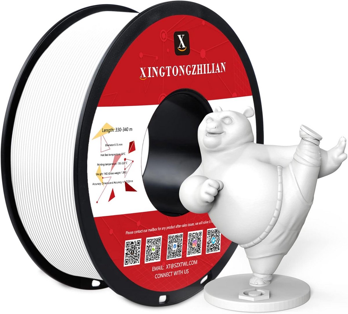 Hoogwaardig Wit PETG+ Filament 1.75mm voor 3D Printers, 1KG Spoel
