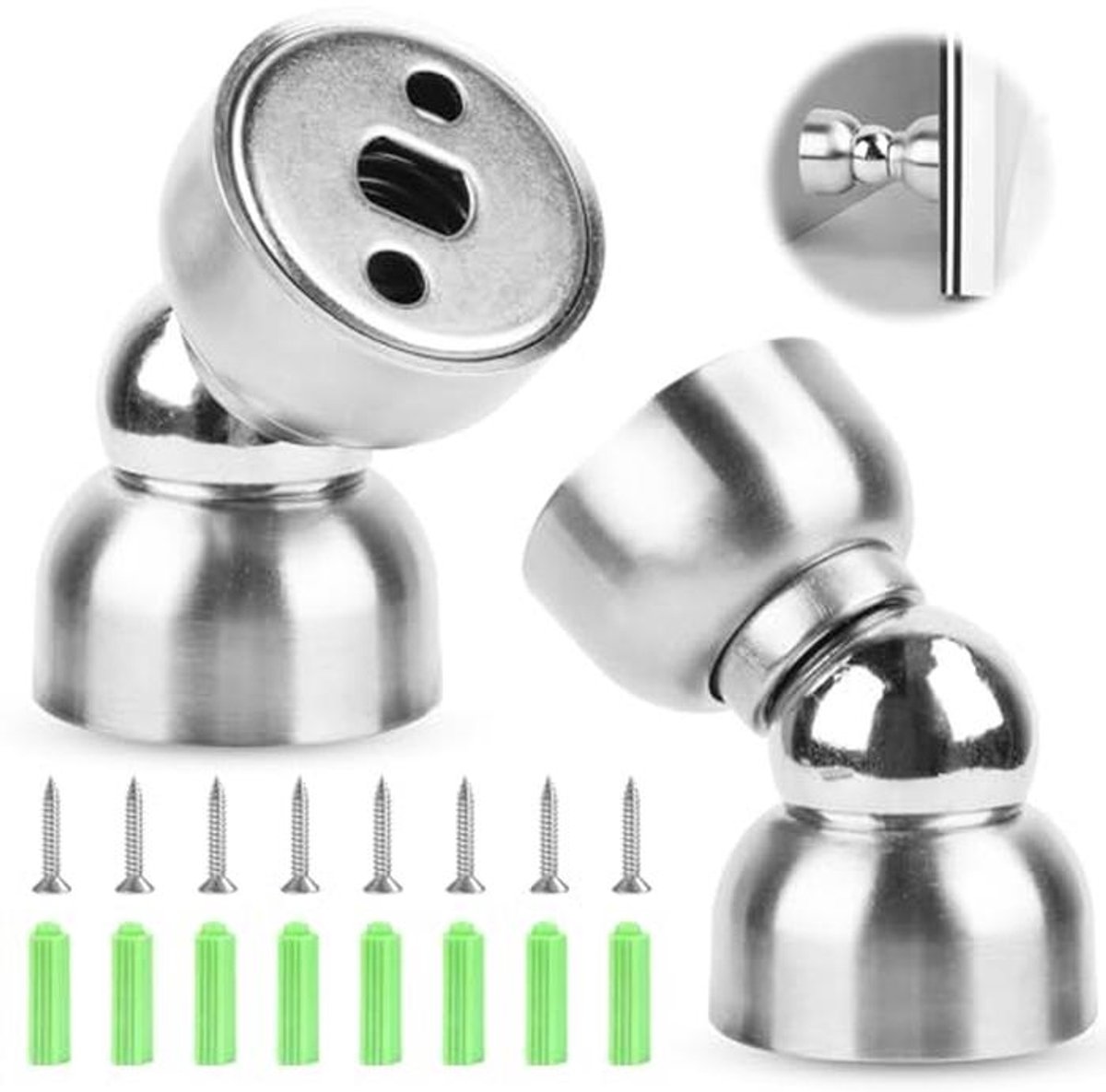 Set van 2 Magnetische Deurstop Hoge Kwaliteit RVS