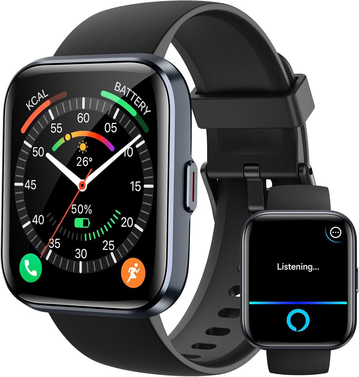 Smartwatch met Bellen, Stappenteller en Hartslagmeter - Waterdicht IP68 - Geschikt voor Dames en Heren