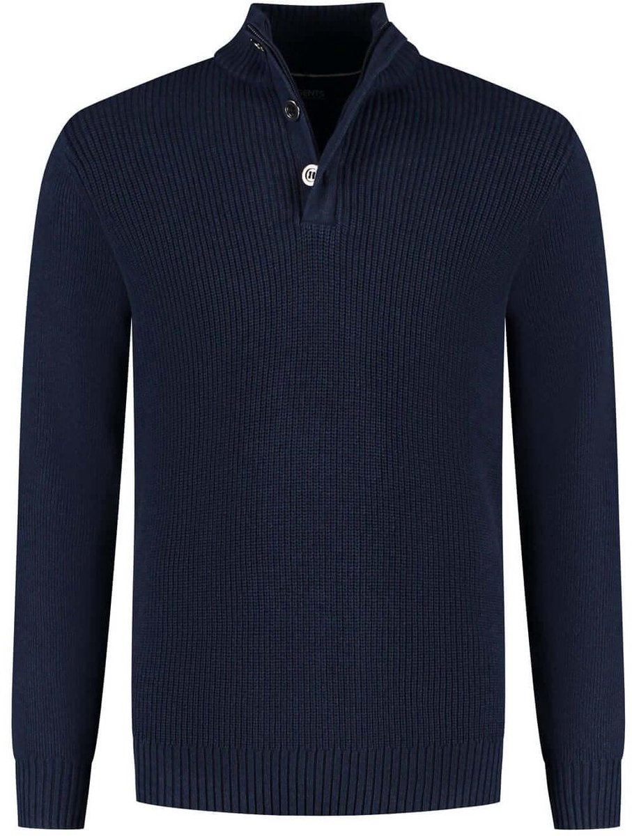 GENTS - Half zip-knopen blauw - Katoen - Blauw - Maat XXL/XXL