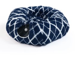 Kattentunnel Pluche - Tunnel Kat - Kattenhuis - Speeltunnel kat - Blauw