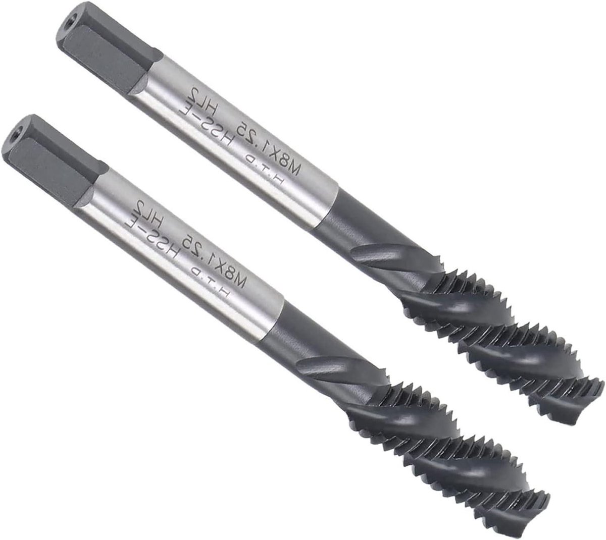 8x1,25 mm Draadtap voor Metrische Machine met HSS Nitreren Coating - 2 stuks