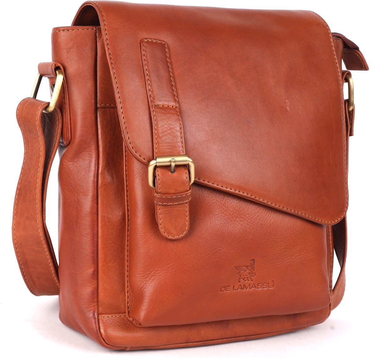 DE LAMASSU® (Luna) Leren Schoudertas & Crossbody – Echt Leer – Compact & Elegant – Unisex – Luxe Geschenkverpakking