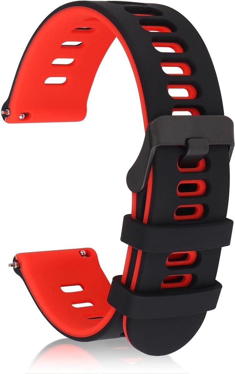 Siliconen sport horlogebanden met quick release - universele vervangende bandjes voor heren en dames - zwart.