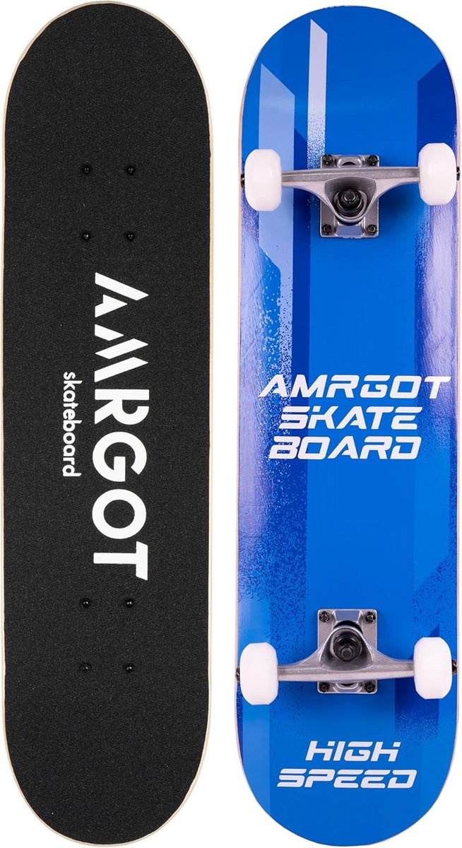 Compleet Skateboard 31 inch voor Beginners en Gevorderden - 7 Lagen Esdoorn, Dubbele Kicktail