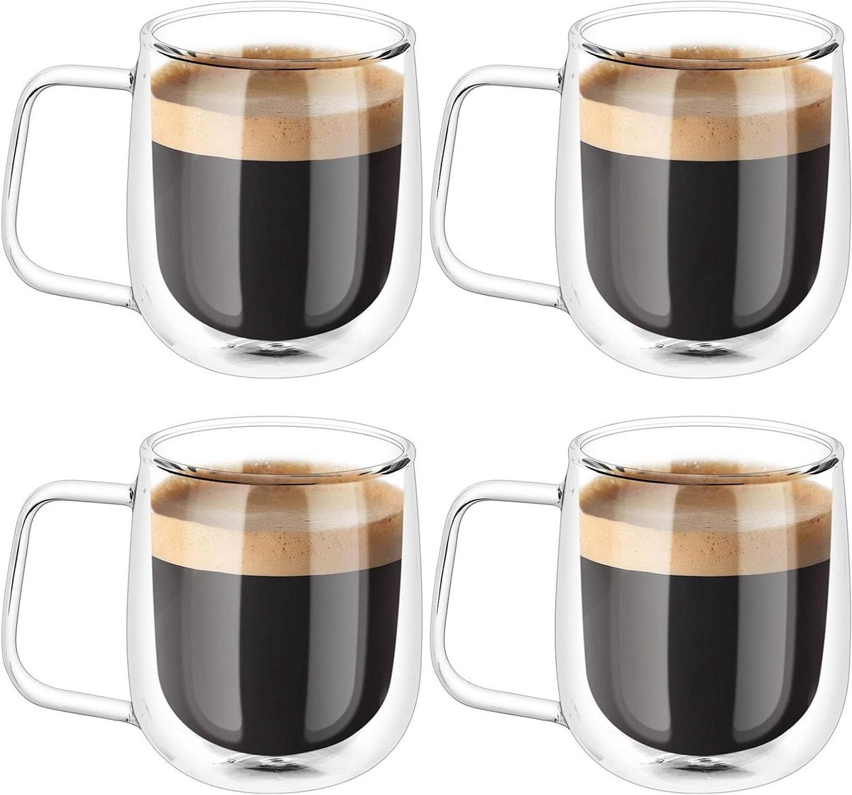 Espresso Latte Glazen - Set van Dubbelwandige Koffie Theeglas - Macchiato Kopjes.