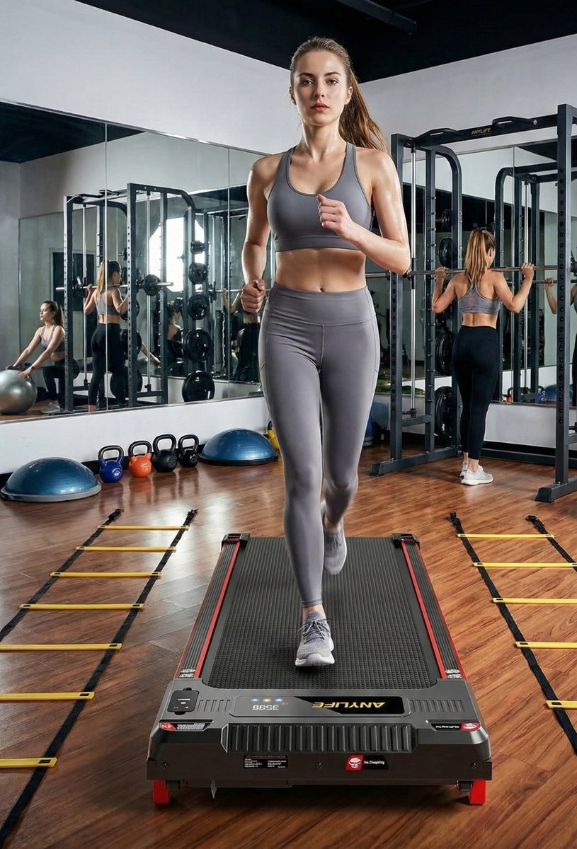 Treadmill for Home and Office – Compact Walking Pad with Incline, Silent Electric Desk Treadmill 1-6 km/h, LED Display, 150kg Capacity – Designbest