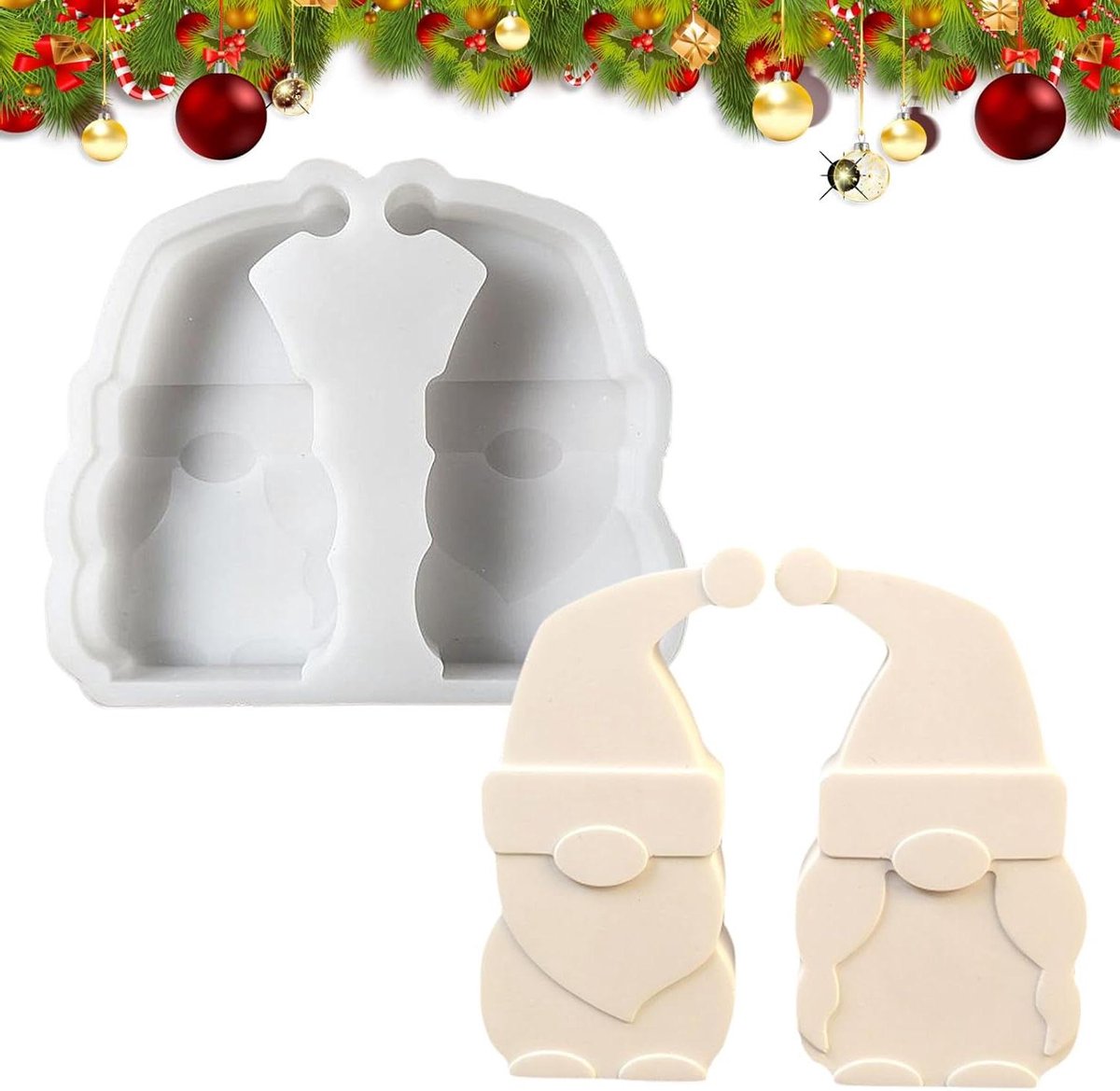 Siliconen vormen voor Kerst, gietvormen, epoxyhars, doe-het-zelf kerstdecoratie