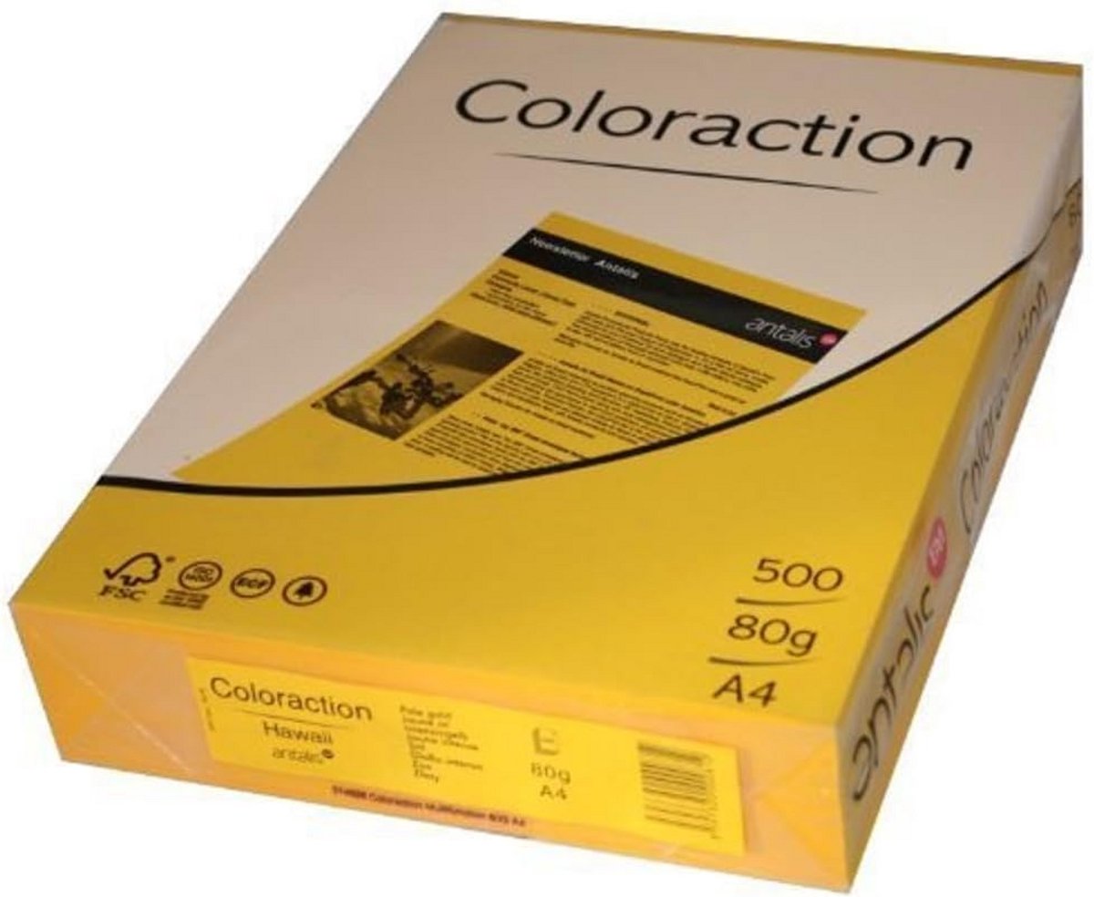 A4 Kopieerpapier Intens Geel - 80 g/m² - 500 Vellen - Houtvrij Printer- en Kopieerpapier