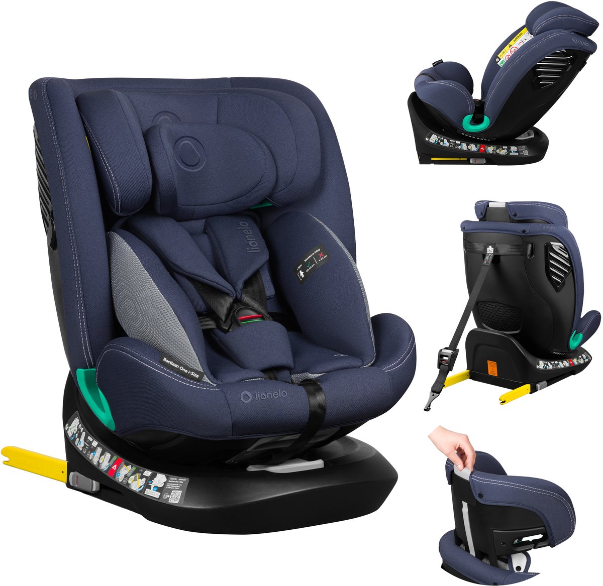 lionelo Reboarder I-size Kinderzitje Bastiaan One blauw marine