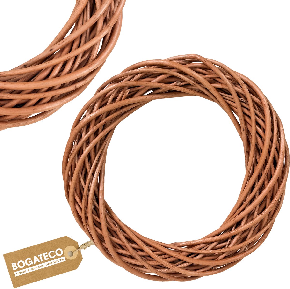 BOGATECO Wilgenkrans - Ø 30 cm - Natuurlijke Krans Basis - Handgemaakt - Decoratieve Krans voor Deur of Tafel