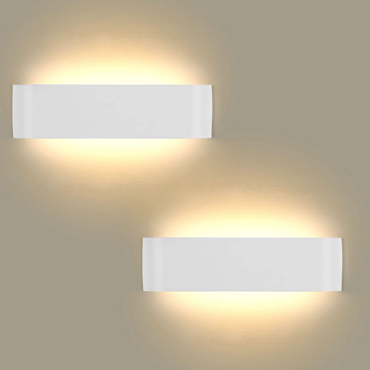 Set van 2 Moderne LED Wandlampen Wit Up Down Licht 16W voor Binnen en Buiten