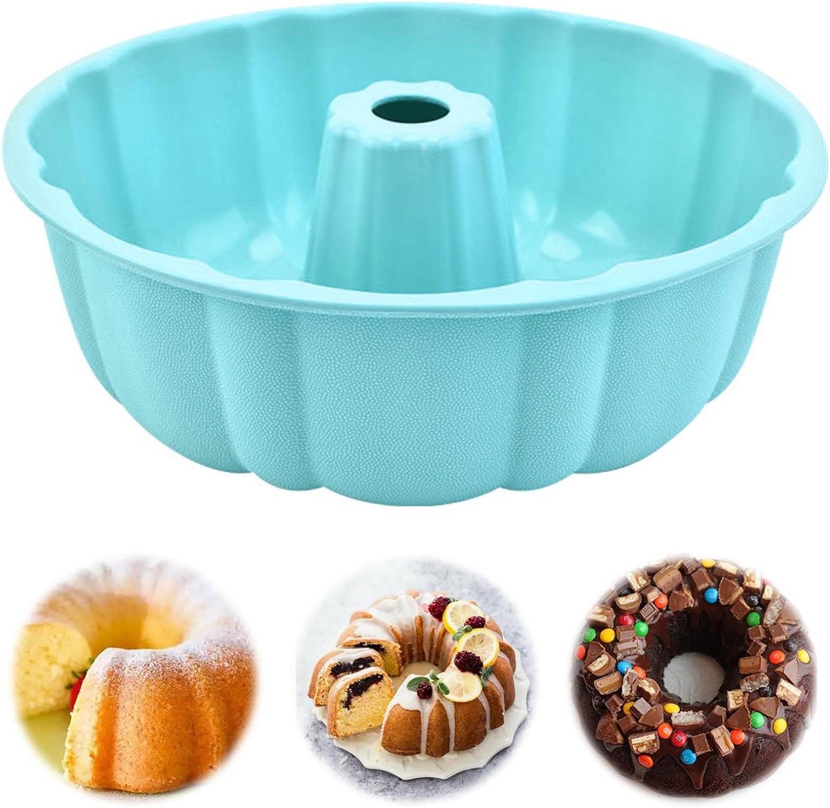Silicone Tulbandvorm 24 cm voor Grote Cakes en Broden