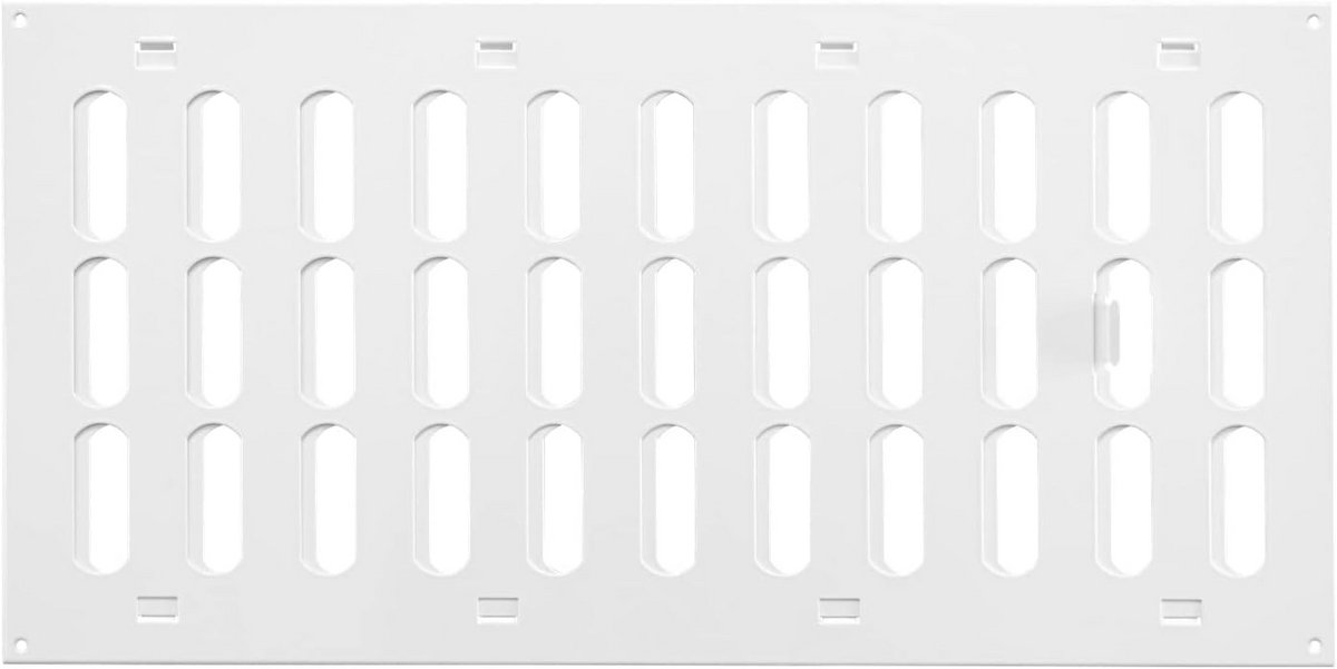 Verstelbaar Schuifrooster 400x200 mm voor Ventilatie - Wit