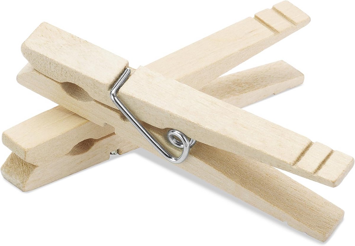 Stevige Houten Wasknijpers - 100 Stuks - Kleding Vasthouden