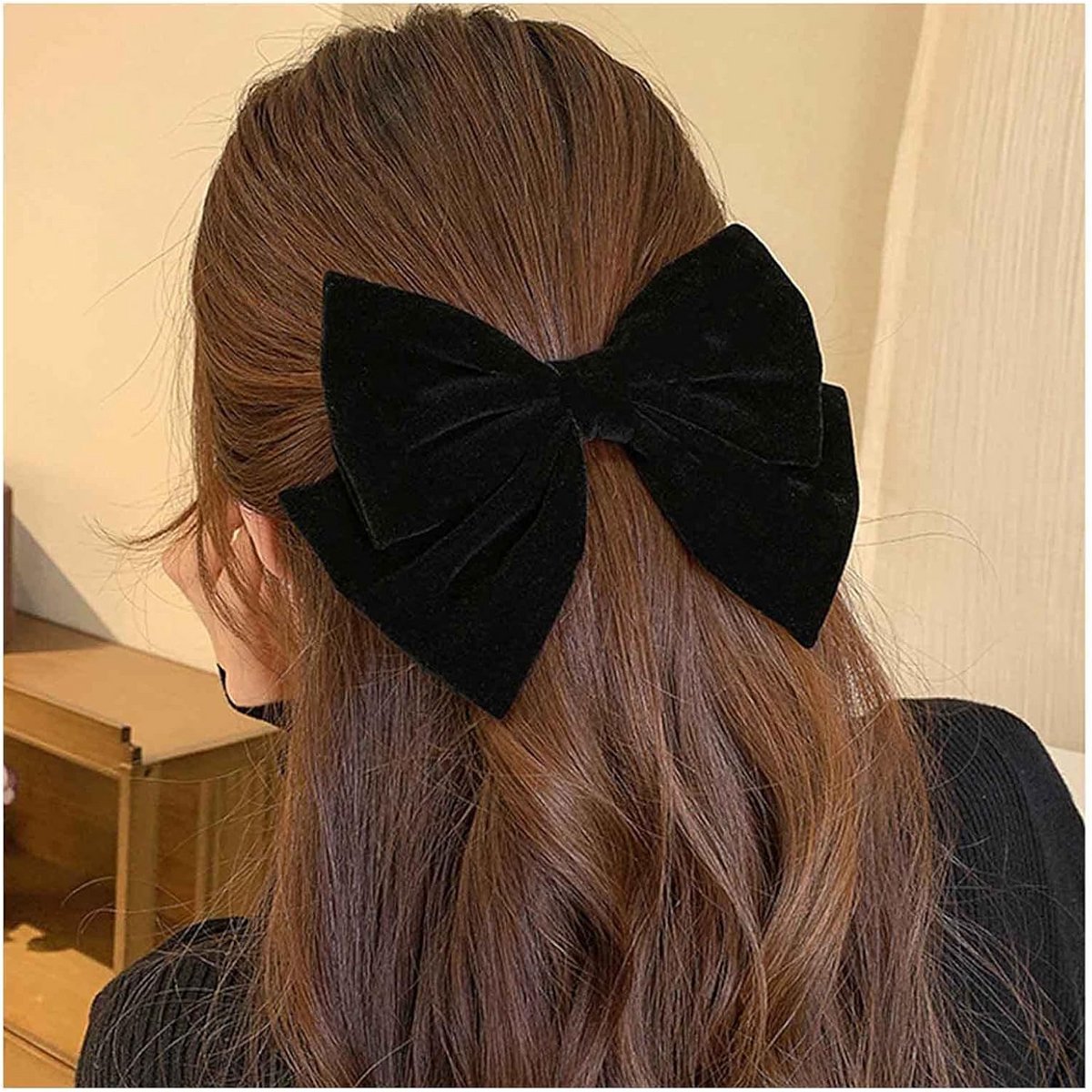 Grote Vintage Satijnen en Fluvelen Strik Haarspeld Clips voor Dames en Meisjes