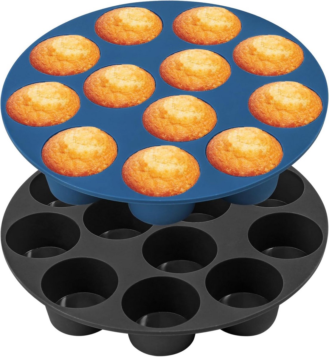 Set van 2 Siliconen Mini Muffinvormpjes voor Airfryer en Oven