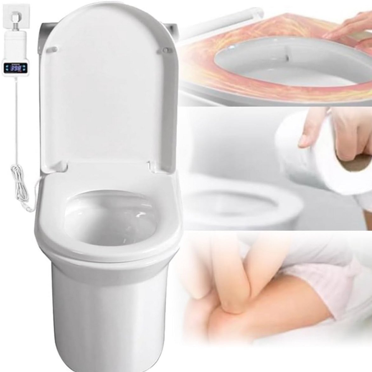Elektrische Verwarmde WC-Bril met Instelbare Temperatuur (33-38°C) voor D en U Vorm