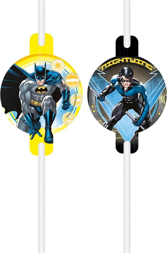 Papieren Rietjes Batman Thema Feestversiering 22 cm FSC Gecertificeerd