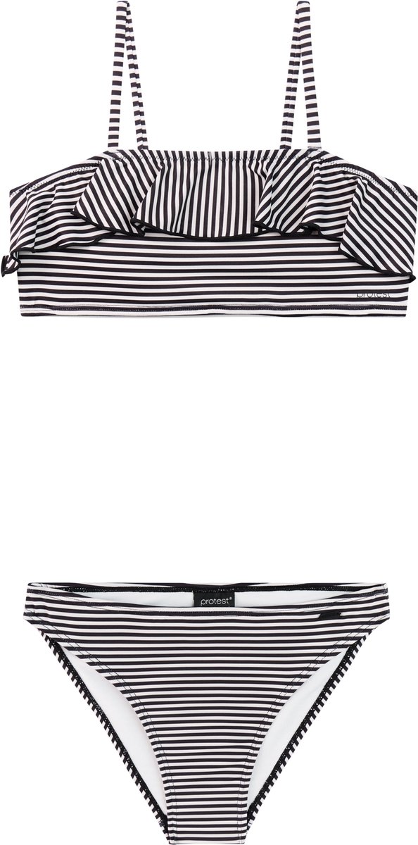 Protest PRTStripes JR Bikini set Meisjes Normale pasvorm Uitneembare vulling Zwart