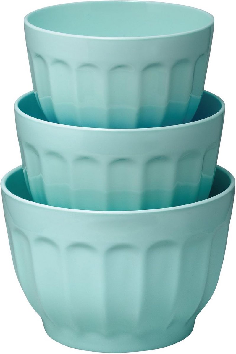 3-Delige Melamine Mengkom Set met Antislip Basis - Ideaal voor Bakken en Serveren