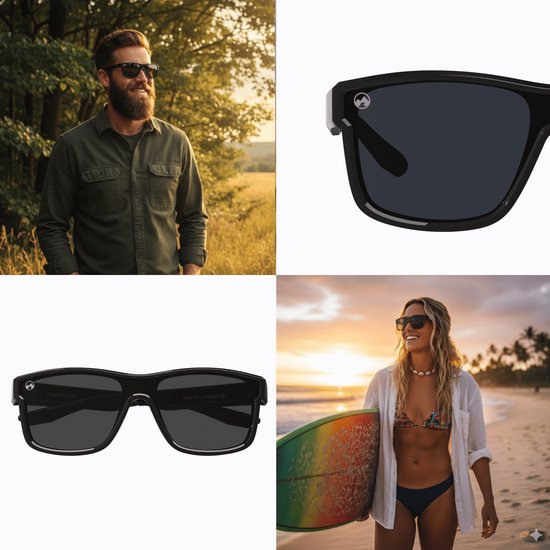 MowMow Vivid Zonnebril - Gepolariseerd - Heren - Dames - Zwart frame van Merkloos — afbeelding 3