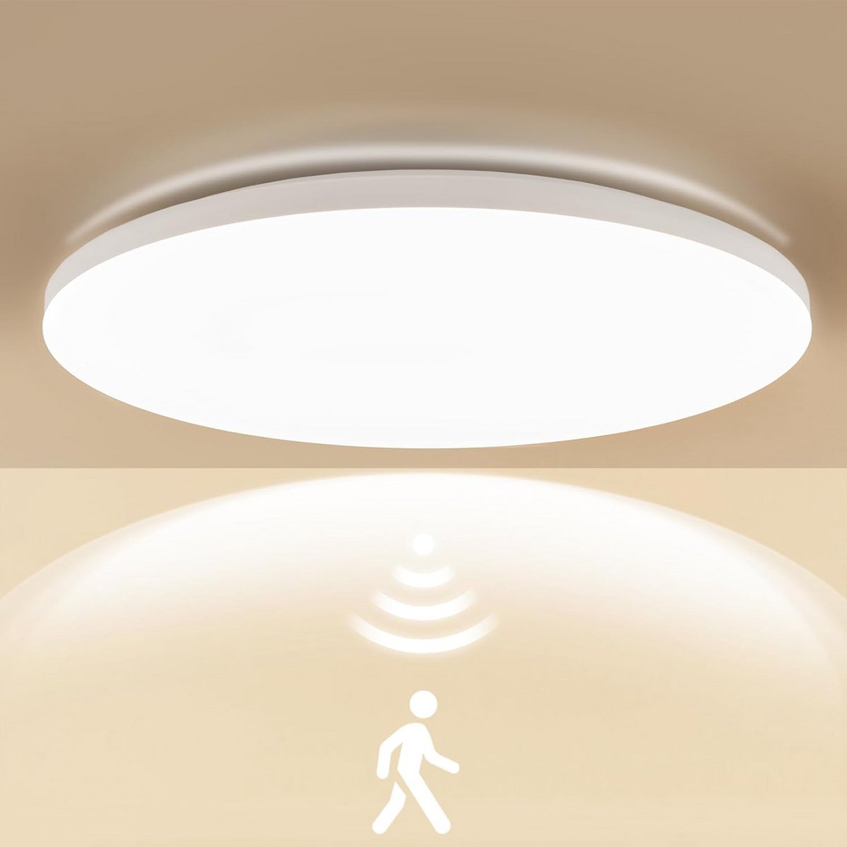 Waterdichte LED Plafondlamp met Radar Bewegingssensor en Daglichtsensor, IP54