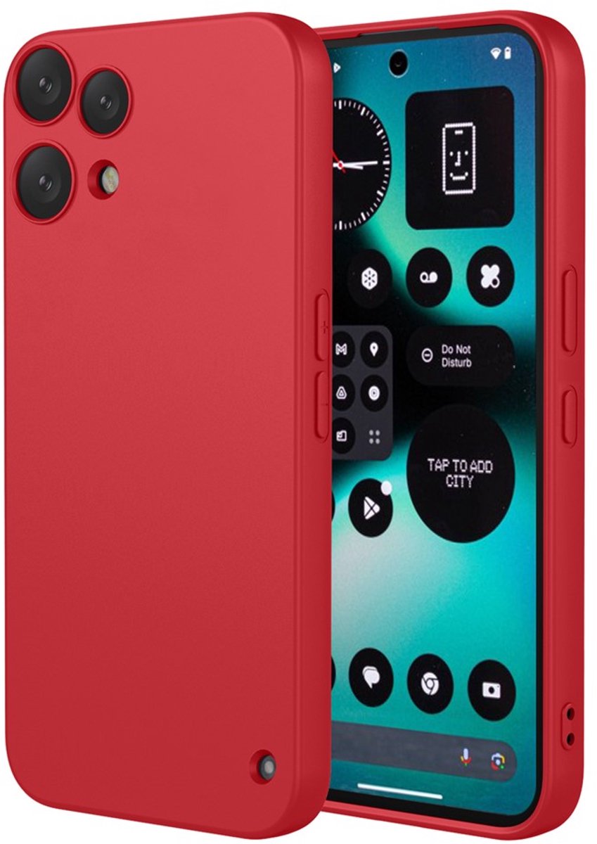 Hoesje geschikt voor Nothing Phone (3a) Lite - Phonesta Soft Silk Silicone Back Cover - Rood