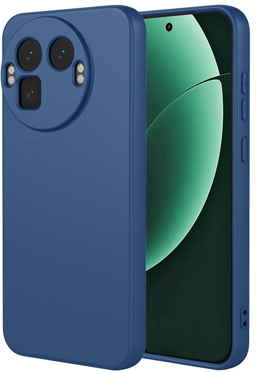 Hoesje geschikt voor Realme GT 8 Pro - Phonesta Soft Silk Silicone Back Cover - Donkerblauw