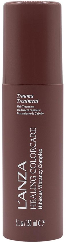 Bruine fles met pompdispenser. L'ANZA HEALING COLORCARE Trauma Treatment.