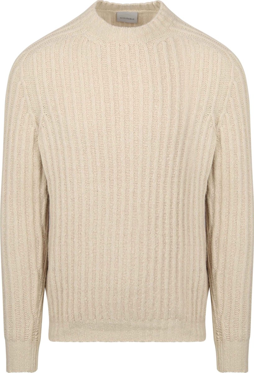 Suitable Pullover Boiled Wool Ecru - Maat XL - Heren - Sweater
