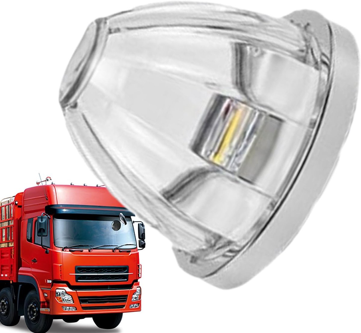 Markeerlicht Watermeloen - Hulpverlichting Vrachtwagen - Voertuig Verlichting - Dynamisch Signaal - 94x94x76mm - Wit