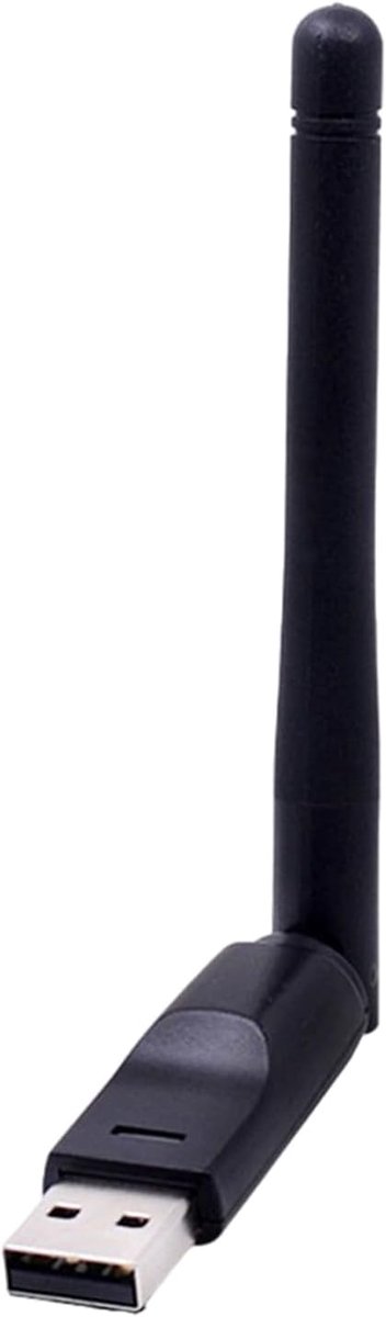 Draadloze WiFi Adapter - Netwerkkaart USB - Snelle Internetverbinding - Afneembare Antenne - 14 x 4 x 2 cm - Zwart