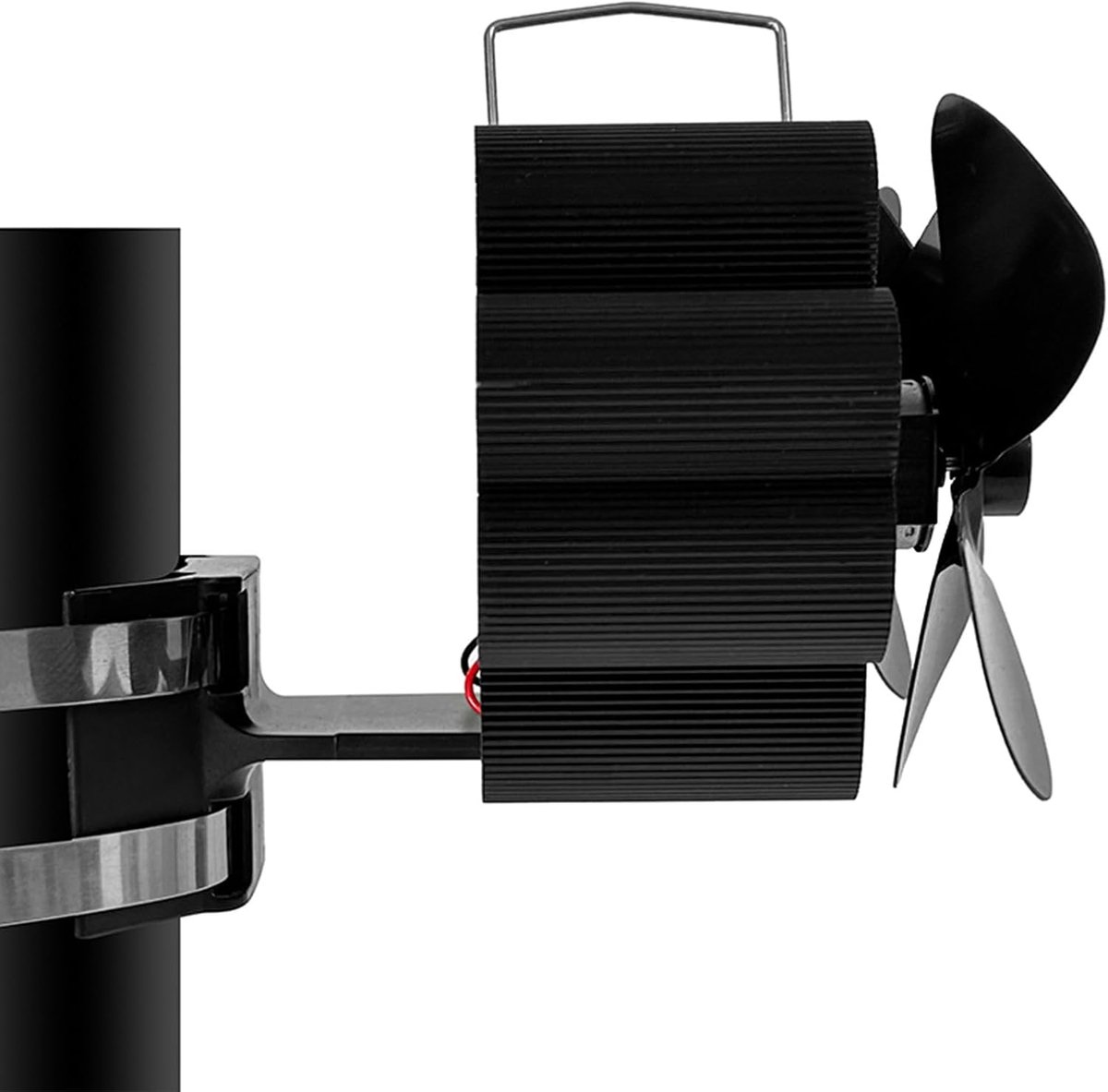 Kachel Ventilator - Warmte Aangedreven - Warmte Circulatie - Stille Werking - 16x16x16 cm - Zwart
