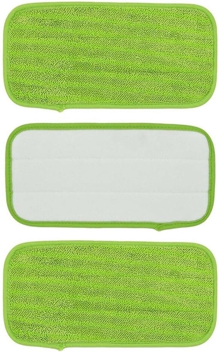 Mopdoeken Set - Wasbare Pads - Vloeren Reinigen - Effectieve Vuilafvoer - 30 x 15 cm - Groen