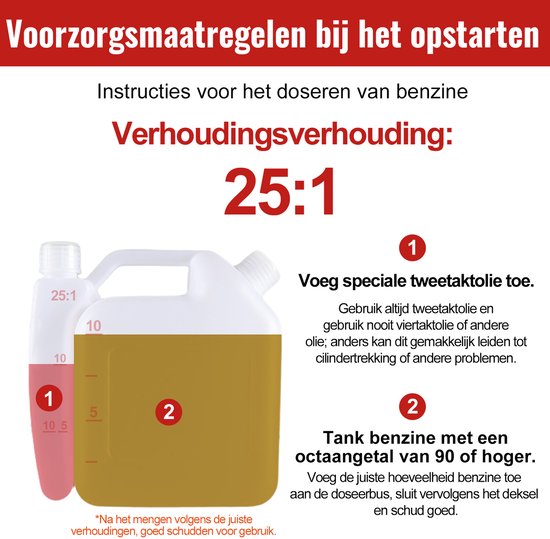 CONENTOOL Benzine Heggenschaar - 22.5 cc 2-takt Motor - 60 cm Zwaardlengte - Ergonomisch Design van Merkloos	 — afbeelding 3