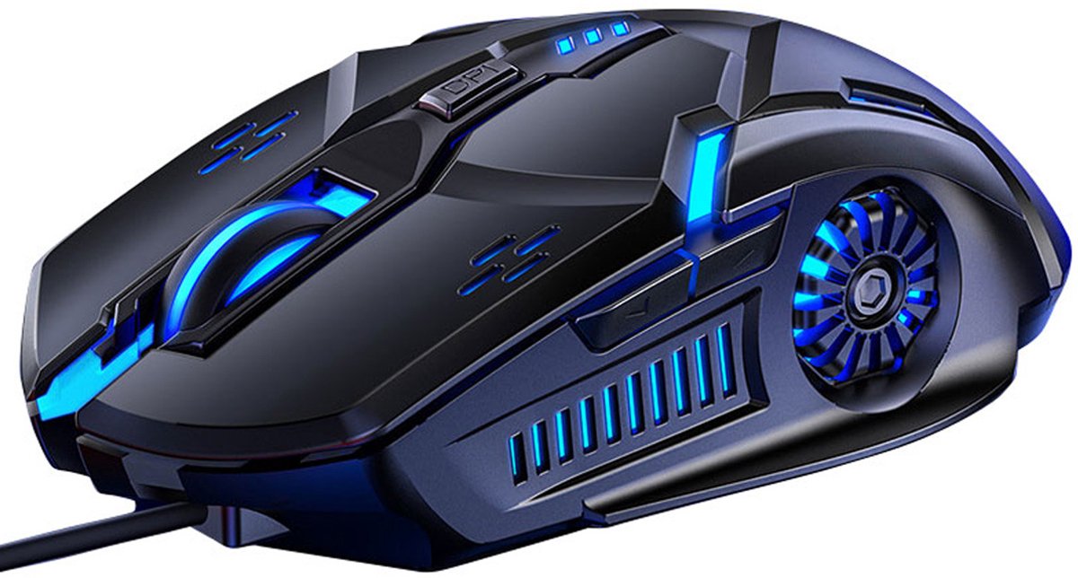 QTTVBTNA -Gaming Muis - USB Bedraad Muis -1200-1600-2400-3200 DPI - Ergonomisch Kunststof - Voor Gaming En Kantoor