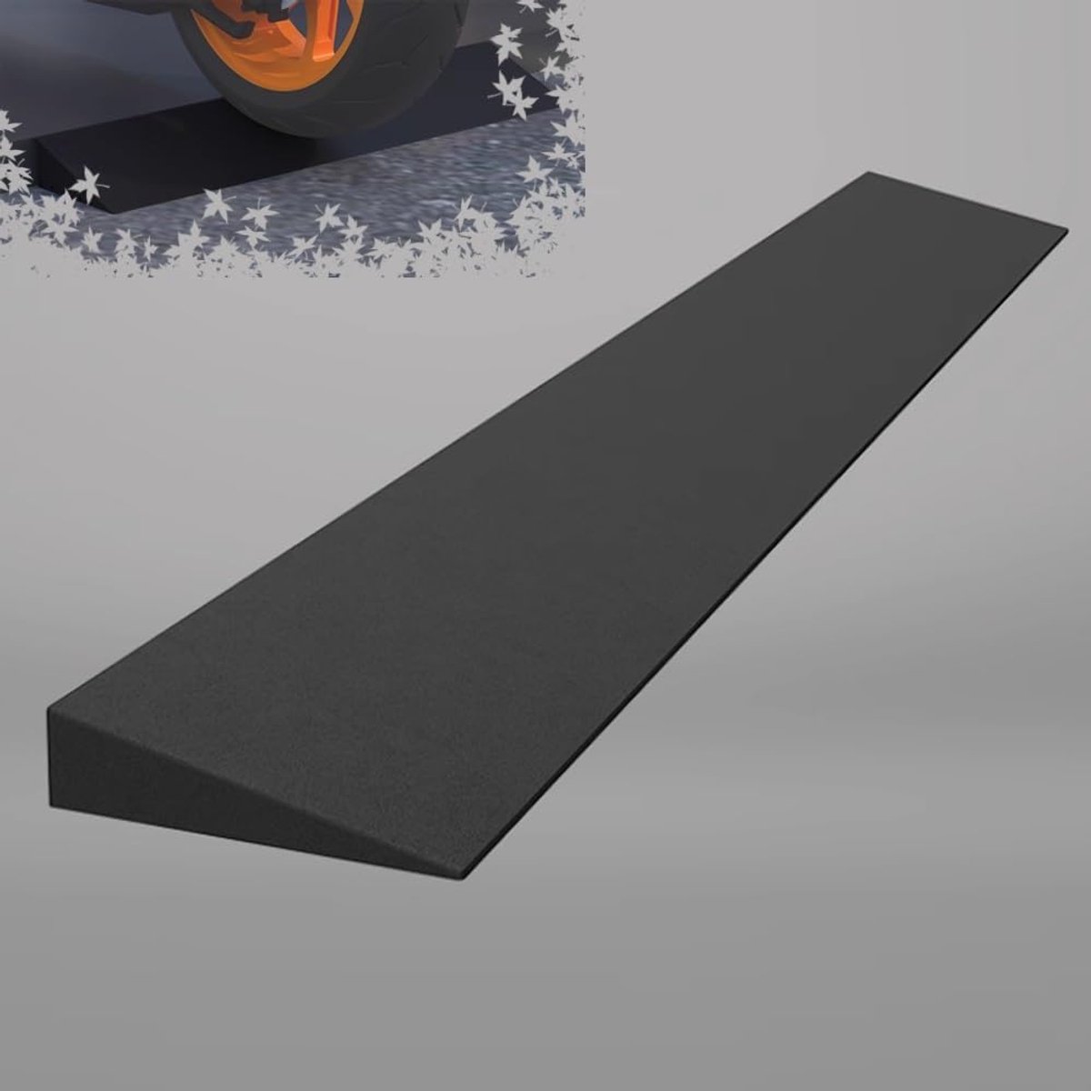 Rubber Drempelplaat - Overgangsprofiel - Veilig Passeren - Draagbaar Lichtgewicht - 98 x 5 x 1 cm - Zwart