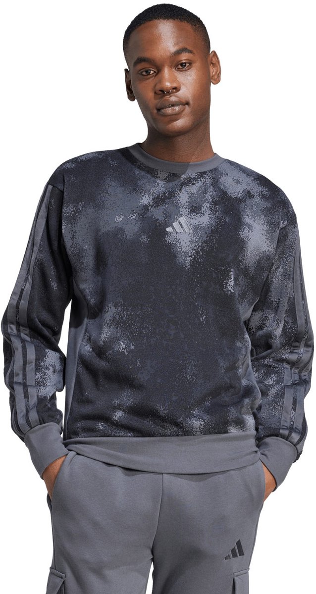 adidas Sweater Heren Aop Colourblock Zwart