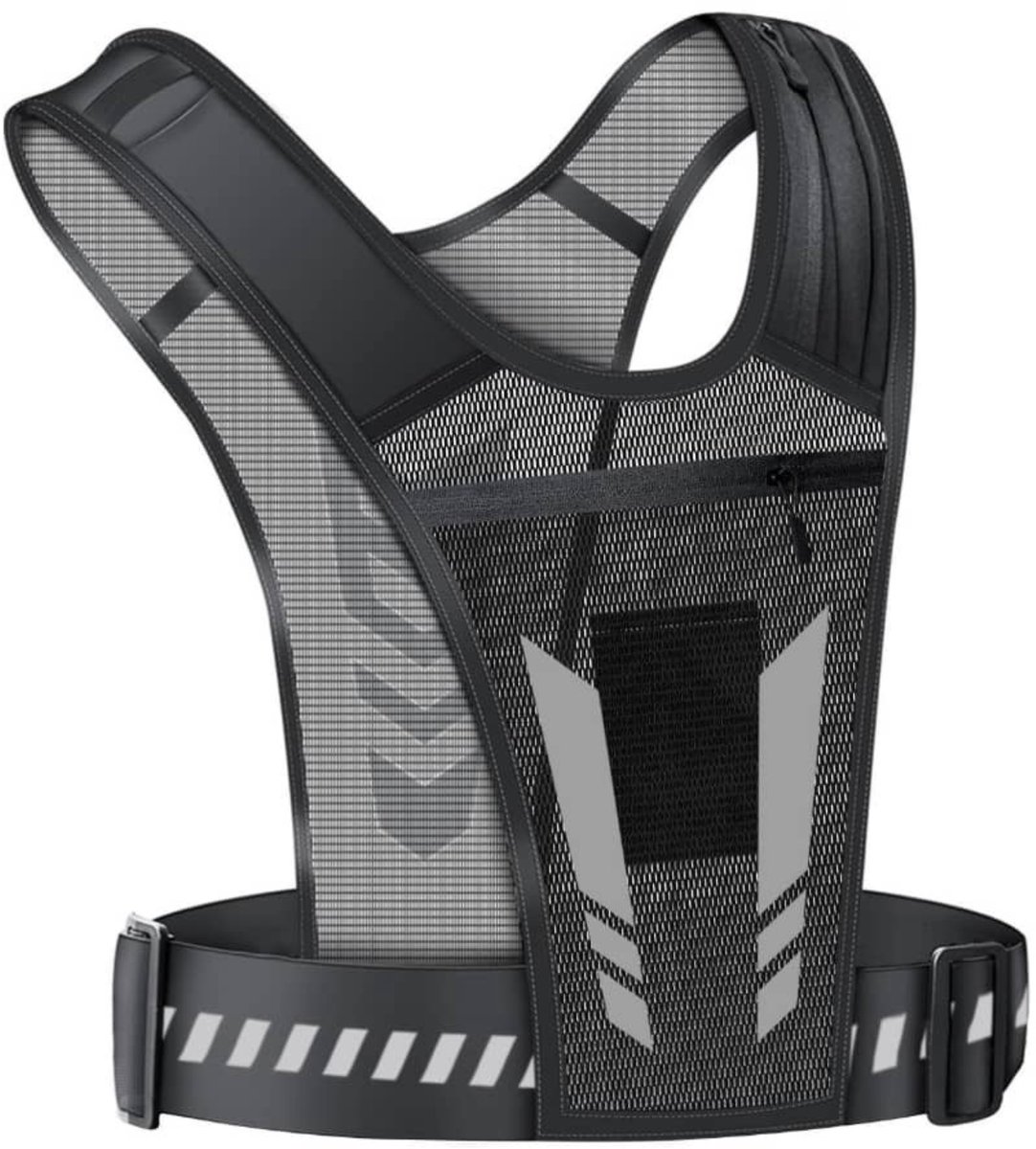 V&P Products® Reflecterend Hardloopvest - Reflectievest met opbergzakken - Hardloop reflectie vest - Verstelbaar Vest - Drinkvest rugzak - Telefoonhouder - Rugzak - Voor een goede zichtbaarheid tijdens het sporten